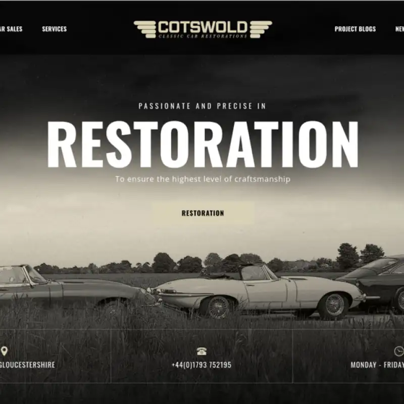 Screenshot of Cotsworld Classic Care Restorations website.